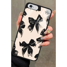 Snacase Apple iPhone 6 Plus Uyumlu Siyah Kurdele Tasarımlı Parlak Silikon Kılıf