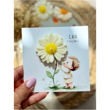 Bernami Biblo Pinterest 25 Adet Özel Tasarlanmış Kart ve Papatya Mum. Bebek Doğum, Babyshower, Doğum Günü, Hediyelik