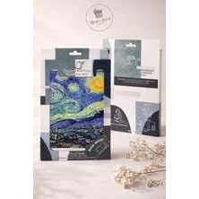 Kitap Kılıfı ve Metal Kitap Ayracı Seti (Van Gogh Yıldızlı Geceler)