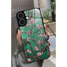 Snacase Apple iPhone 17 Uyumlu Van Gogh Yeşil Ağaç Tablo Tasarımlı Glossy Silikon Kılıf