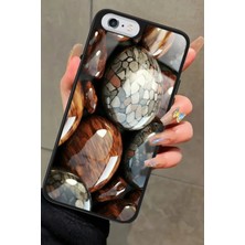 Snacase Apple iPhone 6 Plus Uyumlu Kahverengi Taş Tasarımlı Parlak Silikon Kılıf