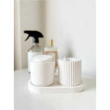 Bernami Mevlüt Pinterest Dekoratif Dikey Çizgili 3'lü Set , Banyo Seti