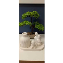Bernami Kdekoratif Pinterest Iskandinav Vazo ve Sarılan Çift Sevgili Biblosu Dekoratif Beton Tepsi Çocuk Figür 4'lü Set