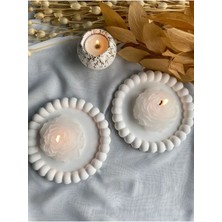 Bernami Kdekoratif Pinterest 2'li Şakayık Mum ve Buble 2'li Dekoratif Tabak