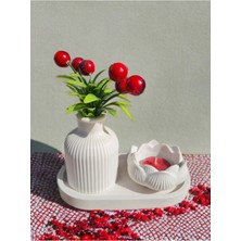 Bernami Mevlüt Pinterest Dekoratif Mini Bohem Vazo ve Lotus Mumluk ( Banyo, Salon Dekor Biblo ) Çiçekler Hariçtir