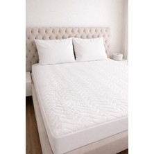 Elovias Kapitoneli Fitted Bazalı Sıvı Geçirmez Yatak Alezi ve 2'li Yastık Alez Koruyucusu Beyaz