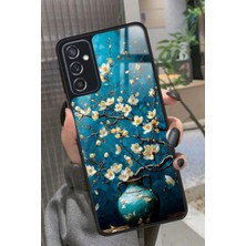 Snacase  Samsung Galaxy M52 Uyumlu Van Gogh Mavi Ağaç Tablo Tasarımlı Parlak Silikon Kılıf