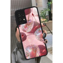 Snacase  Samsung Galaxy A73 Uyumlu Simli Kiraz Tasarımlı Parlak Silikon Kılıf