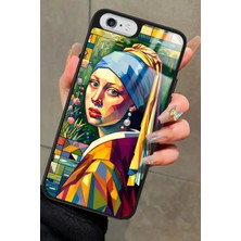 Snacase Apple iPhone 6 Plus Uyumlu Inci Küpeli Kız Tablo Tasarımlı Parlak Silikon Kılıf