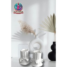 Bernami Mevlüt Pinterest 2 'li Antik Mimari Detaylı Tealıght Mumluk (Mumlar Dahil Değildir )