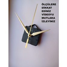 Cnr Shop Saat Mekanizması, 16 mm Şaft Boyu Sessiz Çalışır Saat Motoru Akrep-Yelkovan-Saniye-(Askılı)