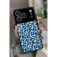 Snacase Apple iPhone 17 Pro Max Uyumlu Mavi Leopar Tasarımlı Parlak Silikon Kılıf