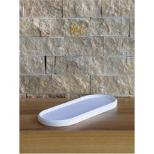 Bernami Mevlüt Pinterest Mum, Saksı ve Takı Tabağı Oval Dekoratif Hediyelik Ham Beyaz