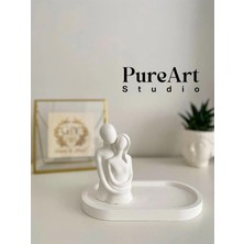 Bernami Mevlüt Pinterest Dekoratif Biblo Sarılan Çift ve Sunum Tabağı 2'li Set