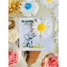 Bernami Kdekoratif Pinterest 25 Adet Özel Tasarlanmış Kart ve Papatya Mum. Bebek Doğum, Babyshower, Doğum Günü, Hediyelik