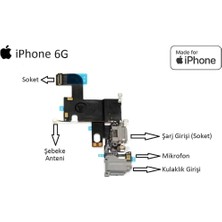Norino Apple iphone 6g Kulaklık Mikrofon Şarj Soket Filmi Full Bord