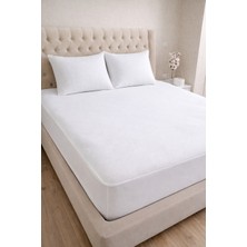 Elovias Fitted Bazalı Sıvı Geçirmez Yatak Alezi ve 2'li Yastık Alez Koruyucusu Beyaz