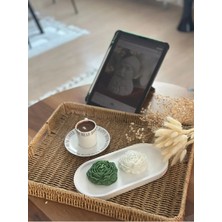 Bernami Mevlüt Pinterest Beyaz Tepsi ile Beyaz-Yeşil Şakayık Mum Seti