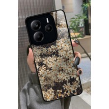 Snacase  Xiaomi Redmi Note 14 Uyumlu Beyaz Çiçek Tasarımlı Parlak Silikon Kılıf