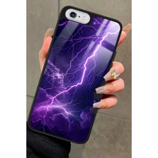 Snacase Apple iPhone 6s Plus Uyumlu Mor Şimşek Tasarımlı Parlak Silikon Kılıf