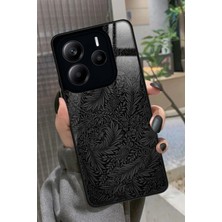 Snacase  Xiaomi Redmi Note 14 Uyumlu Siyah Karışık Tasarımlı Parlak Silikon Kılıf