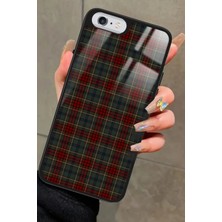 Snacase Apple iPhone 6 Plus Uyumlu Bordo Kare Tasarımlı Parlak Silikon Kılıf