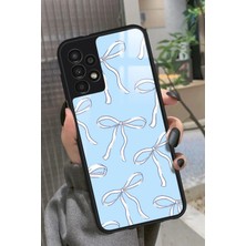 Snacase  Samsung Galaxy A73 Uyumlu Beyaz Kurdele Tasarımlı Parlak Silikon Kılıf