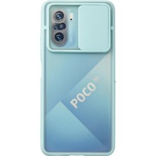 Indispensablely Poco F3 Kılıf Palm Buzlu Kamera Sürgülü Silikon - Turkuaz