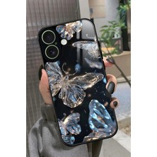 Snacase Apple iPhone 17 Uyumlu Beyaz Kelebek Tasarımlı Parlak Silikon Kılıf