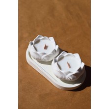 Bernami Mevlüt Pinterest Dekoratif 2'li Lotus American Vanilla Kokulu Mum Tabak Set 3'lü Şamdanlık Mumluk