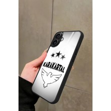 Snacase Apple iPhone 16 Plus Uyumlu Karakartal Tasarımlı Parlak Silikon Kılıf