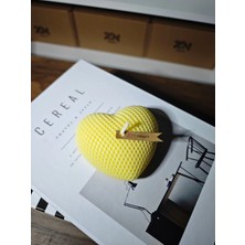 Bernami Mevlüt Pinterest Dekoratif Kalp Şeklinde Mum - Sarı, Petek Desenli