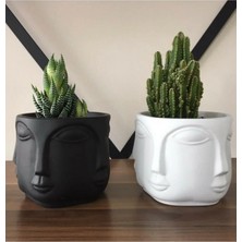 Bernami Mevlüt Pinterest Havelka Beton 2'li Mat Siyah Beyaz Saksı