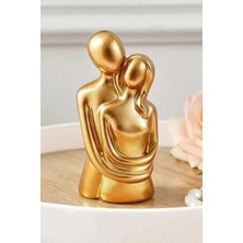 Bernami Mevlüt Pinterest 10.7 cm Gold Renk Sonsuz Aşk Sarılan Sevgili Biblosu 1 Adet Hediyelik Heykel Biblo Dekoratif Obje