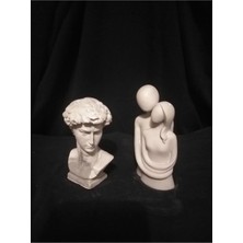 Bernami Kdekoratif Pinterest David Büst ve Sarılan Çift Açık Gri Renk