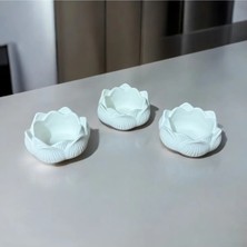 Bernami Mevlüt Pinterest 3’lü Lotus Çiçeği & Dekoratif Mumluk & Hediyelik Eşya & Tealight Mumluk & Dekor Süs & Alçı Mumluk