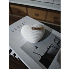 Bernami Mevlüt Pinterest Dekoratif Kalp Şeklinde Mum - Beyaz, Petek Desenli