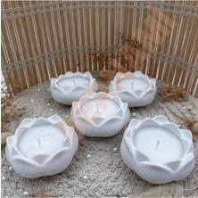 Bernami Mevlüt Pinterest Lotus Taş Tozu Mum Sade Nişan, Nikah, Doğum Günü, Özel Gün - 5 Adet