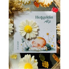 Bernami Kdekoratif Pinterest 25 Adet Özel Tasarlanmış Kart ve Papatya Mum. Bebek Doğum, Babyshower, Doğum Günü, Hediyelik