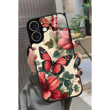 Snacase Apple iPhone 17 Uyumlu Kırmızı Kelebek Tasarımlı Parlak Silikon Kılıf