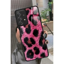 Snacase  Samsung Galaxy A72 Uyumlu Pembe Leopar Tasarımlı Parlak Silikon Kılıf