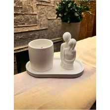 Bernami Mevlüt Pinterest Özel Tasarım Tepsi Mum ve Sarılan Çift - El Yapımı Sevgiliye Özel Set