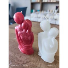 Bernami Mevlüt Pinterest Kokulu Sevgili Sarılan Çift Mum Kırmızı Beyaz Set - 1 Adet