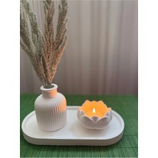 Bernami Mevlüt Pinterest Dekoratif Pampas Iskandinav Mini Kuru Çiçek Vazosu ve Lotus Tealight Mumluk Set