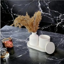 Bernami Mevlüt Pinterest Düz Oval Tepsi, Vazo, Mumluk 3 Parça Set