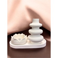 Bernami Mevlüt Pinterest Tealight Mumluk, Vazo ve Tepsi Seti - Modern Minimal Tasarım, Şık Ev ve Ofis Aksesuarı