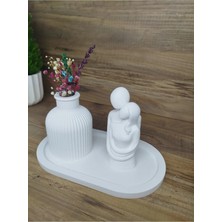 Bernami Kdekoratif Pinterest Dekoratif 3'lü Set Oval Tabak Sarılan Çift Vazo