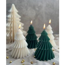 Bernami Mevlüt Pinterest Dekoratif Yılbaşı Konseptli Çam Ağacı Mum Noel Yeşil (1 Adet)