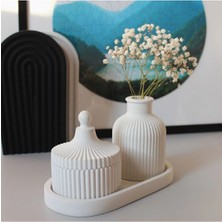 Bernami Mevlüt Pinterest Beyaz Renk Özel Tasarım Takı Kutusu ve Vazo Standlı Aksesuar Seti