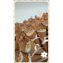 Bernami Kdekoratif Pinterest Kişiye Özel Düğün|nişan|söz|kına|sünnet| Hediyelik Vanilya Kokulu Papatya Mum Buket - 5 Adet